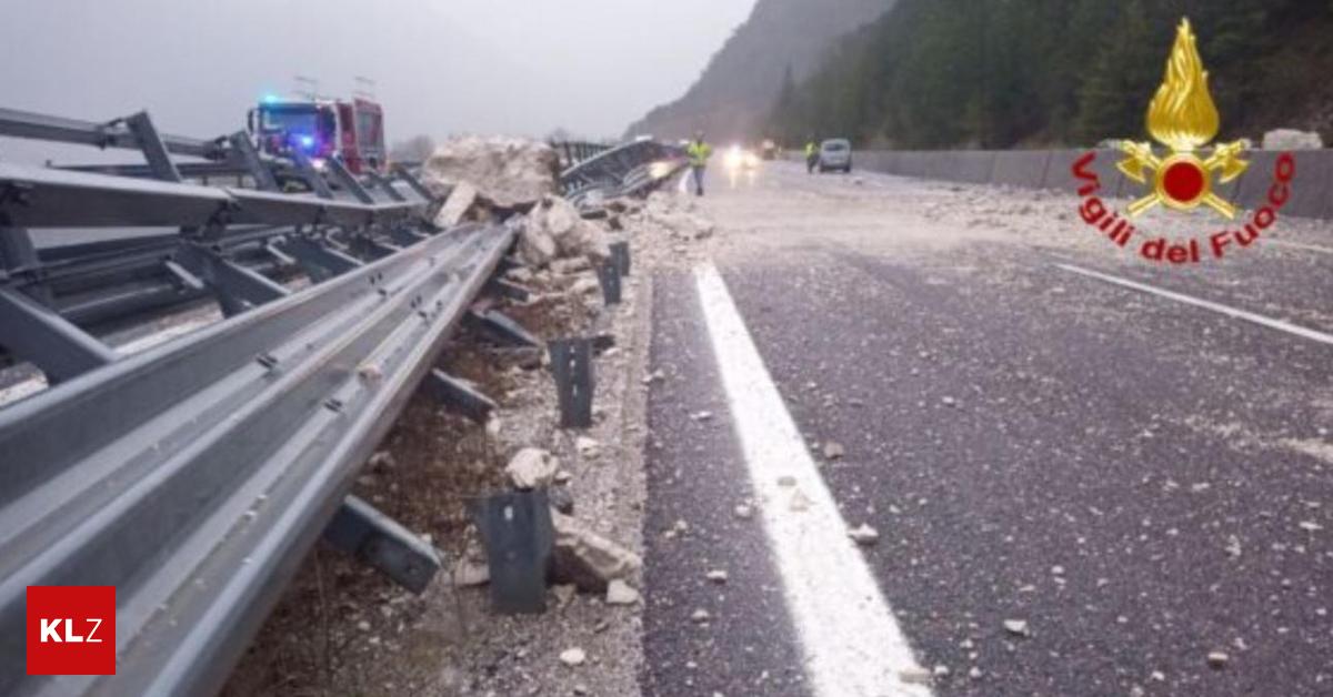 In Friaul Erdrutsch auf Autobahn führte zu Verzögerungen im